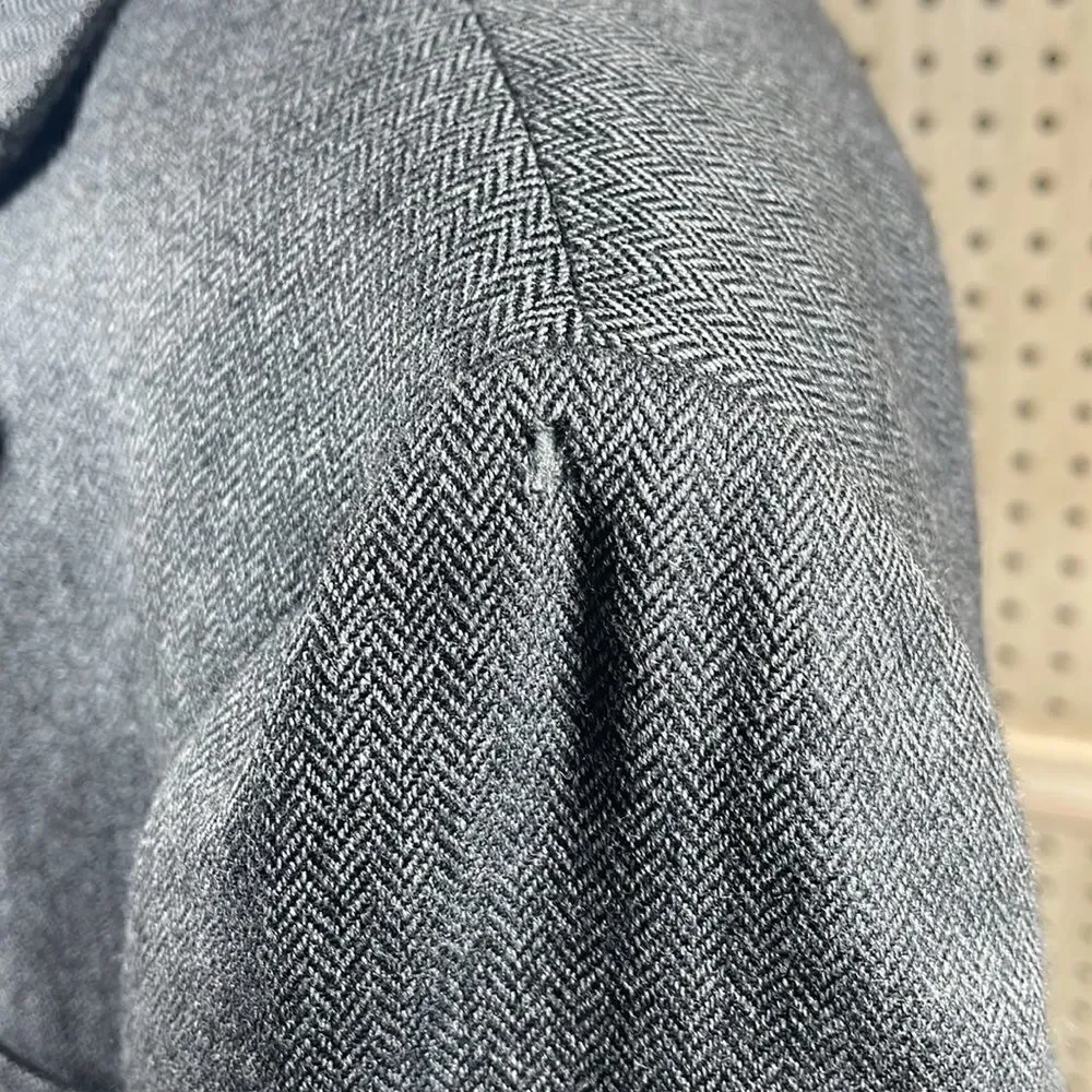 New‎ England Sport Coat Mens 46L Gray Herringbone Lambswool Two Button Blazer